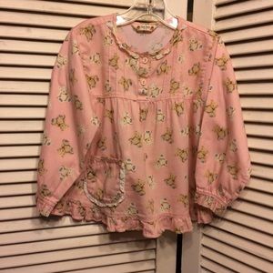 Pink Bear Sleep Shirt Pink 5-6 Ruffle Lace